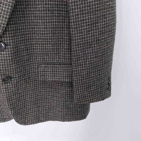 コムデギャルソンオム COMME des GARCONS HOMME 80S AD1989 田中オム 千鳥格子 牛革 スウェード切替 総裏 2B テーラード ジャケット メンズ JPN:M