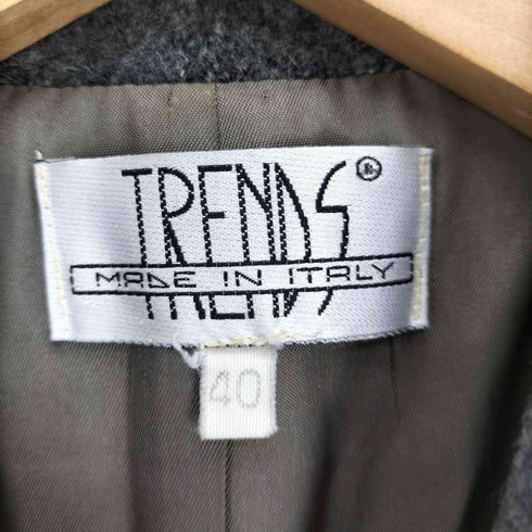 TRENDS イタリア製 ウールモヘア ダブルブレストチェスターコート レディース 40