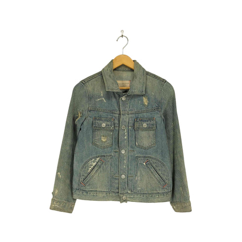 マークバイマークジェイコブス Marc by Marc Jacobs Y2K 短丈 ダメージ加工 デニムジャケット レディース XS