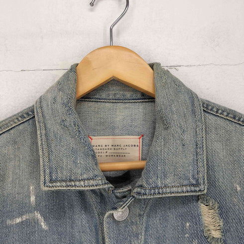 マークバイマークジェイコブス Marc by Marc Jacobs Y2K 短丈 ダメージ加工 デニムジャケット レディース XS
