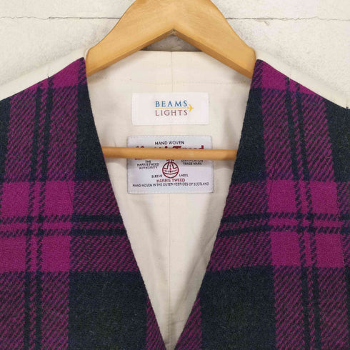 ハリスツイード Harris Tweed くるみボタン チェック柄 ベスト メンズ JPN:S
