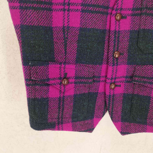 ハリスツイード Harris Tweed くるみボタン チェック柄 ベスト メンズ JPN:S