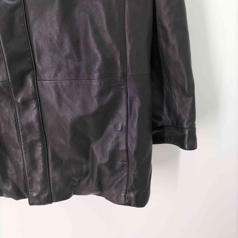 ジョルジオアルマーニ Giorgio Armani 90S 黒タグ BORGO21 ラムレザー ダウンコート ダブルジップ LAMPO パッカブルフード メンズ EUR:54