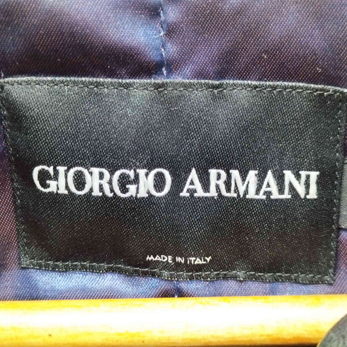 ジョルジオアルマーニ Giorgio Armani 90S 黒タグ BORGO21 ラムレザー ダウンコート ダブルジップ LAMPO パッカブルフード メンズ EUR:54