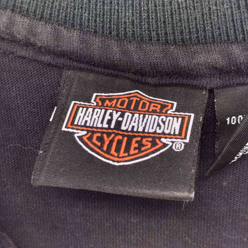 ハーレーダビッドソン HARLEY-DAVIDSON USA製 00s ロゴプリント ヘンリーネック S/S カジュアルシャツ メンズ import:XL