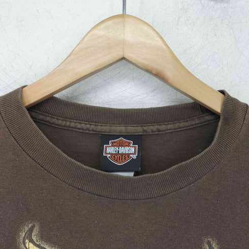 ハーレーダビッドソン HARLEY-DAVIDSON 00s ロゴプリント クルーネック カットソー メンズ