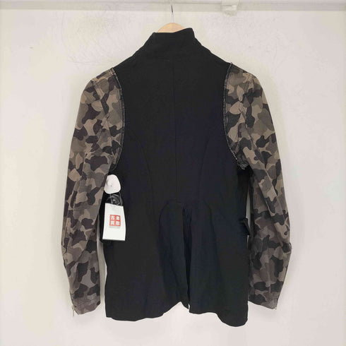 ブラックコムデギャルソン BLACK COMME des GARCONS 製品染め ポリ縮絨 カモフラ切り替えジャケット メンズ XS