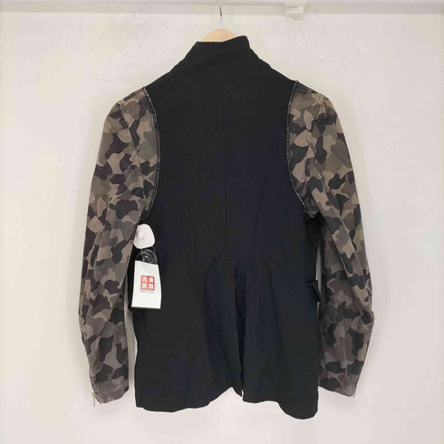 ブラックコムデギャルソン BLACK COMME des GARCONS 製品染め ポリ縮絨 カモフラ切り替えジャケット メンズ XS
