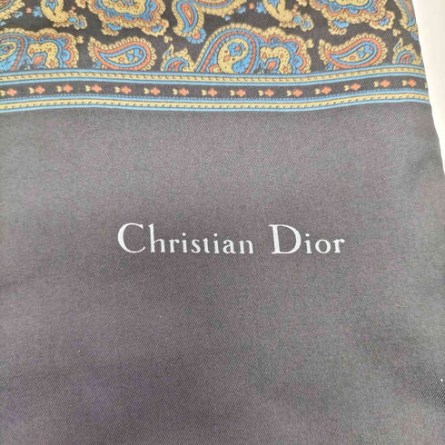 クリスチャンディオール Christian Dior トロッター 総柄 フリンジ スカーフ レディース