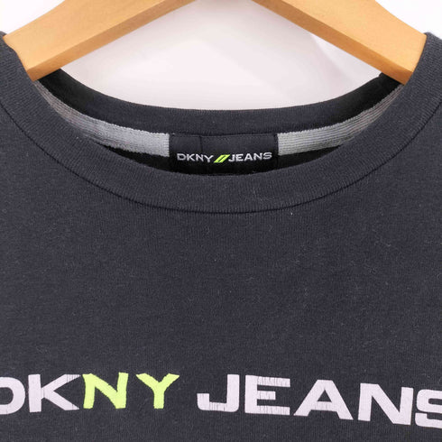 ダナキャランニューヨークジーンズ DKNY JEANS ロゴ ステッチ クルーネックTシャツ レディース import:S