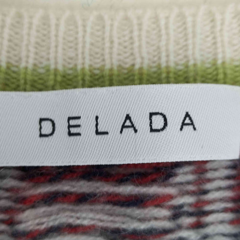 デラダ DELADA カシミヤ100 チェック Vネック ニットベスト メンズ JPN:S