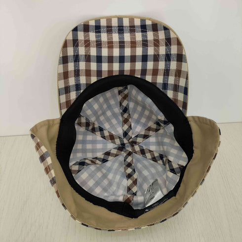 アクアスキュータム AQUASCUTUM Club check ear flap cap クラブチェック イヤーフラップキャップ メンズ 58cm