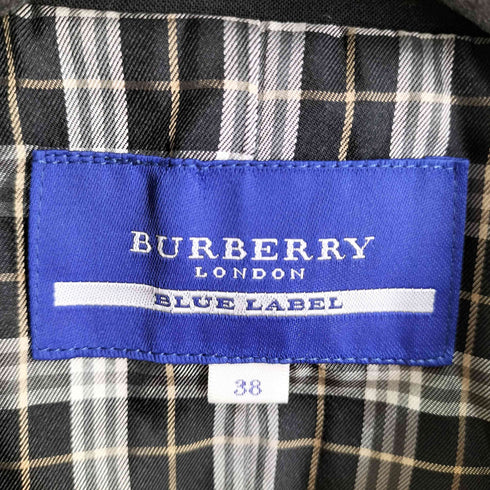 バーバリーブルーレーベル BURBERRY BLUE LABEL セットアップ 裏地チェック テーラードジャケット スカート レディース 38