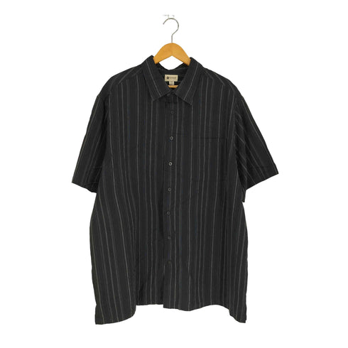 ハガークロージング HAGGAR マルチストライプ S/S レギュラーカラー シャツ メンズ 2XLT