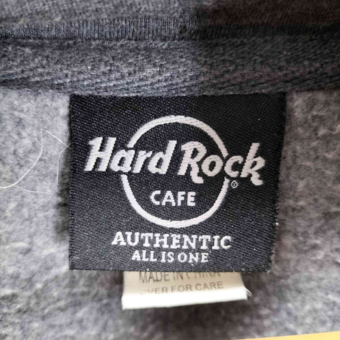 ハードロックカフェ Hard Rock Cafe ラインストーンロゴ スタッズ フードファージップパーカー Y2K レディース JPN:L
