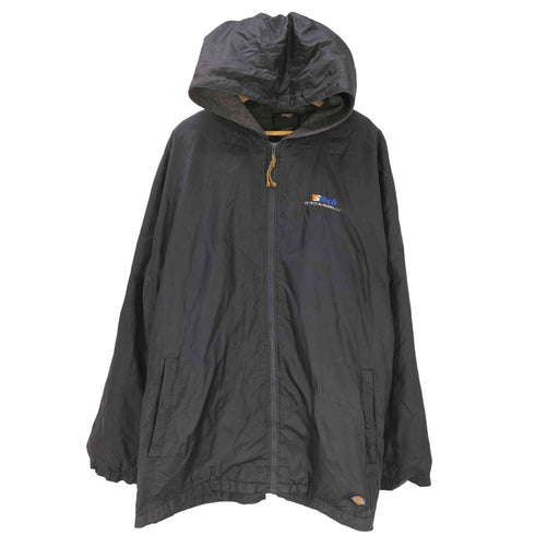 ディッキーズ Dickies 00S 裏地フリース 企業ロゴ 刺繍 リップストップ フーデット ナイロン ジャケット メンズ 3XL