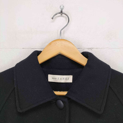 MODE SANKI 裏地総柄 ウールナイロン ロングコート レディース JPN:M