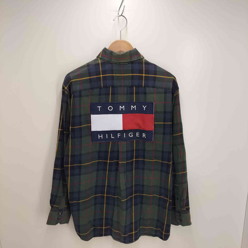 トミーヒルフィガー TOMMY HILFIGER フロントポケット ロゴ刺繍 チェック ボタンダウン長袖シャツ メンズ import:M