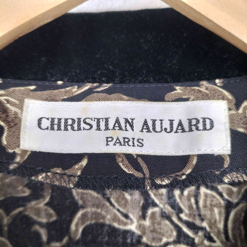 CHRISTIAN AUJARD クリスチャン オジャール 襟ベロア 総柄 セットアップ レディース