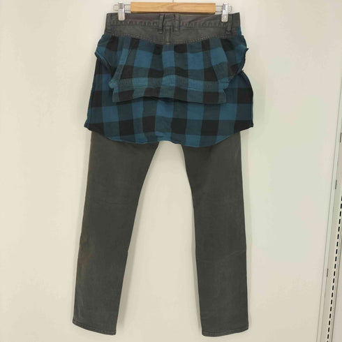 アンダーカバーイズム UNDERCOVERISM 12SS openstrings期 ネルシャツドッキング ストレッチ スキニー スリム パンツ メンズ JPN:2
