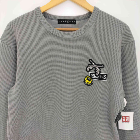 ロアーローガンス roar roarguns ロゴ刺繍 ラインストーン スワロフスキー 二丁拳銃 ワッフル クルーネックロングスリーブTシャツ メンズ JPN:3