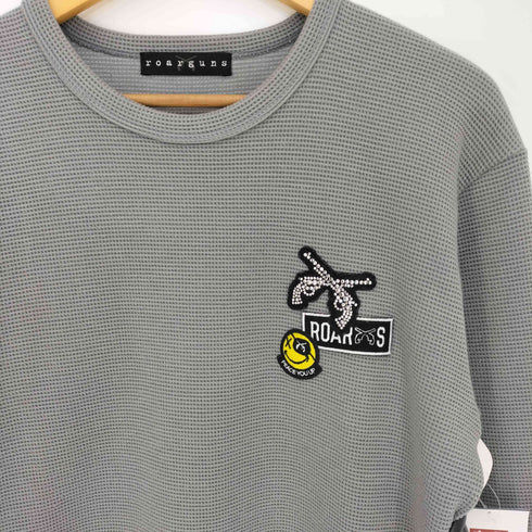 ロアーローガンス roar roarguns ロゴ刺繍 ラインストーン スワロフスキー 二丁拳銃 ワッフル クルーネックロングスリーブTシャツ メンズ JPN:3