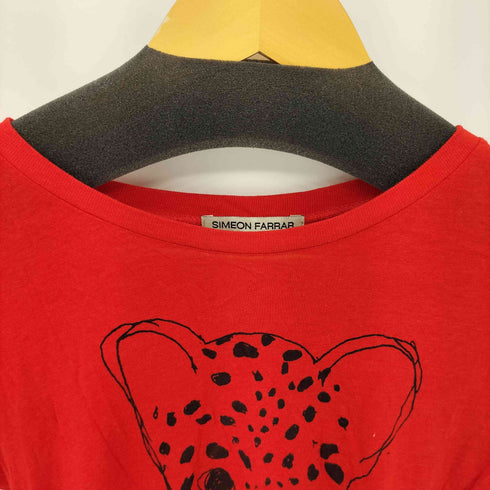 SIMEON FARRAR アニマルプリント クルーネック 半袖Tシャツ カットソー メンズ M
