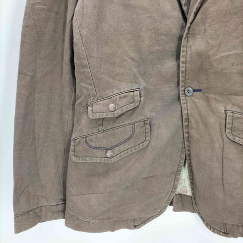 ディーゼル DIESEL AN3ENB 裏地総柄 袖ロゴパッチ ステッチ デザイン コットン 1B テーラード ジャケット Y2K メンズ import:L