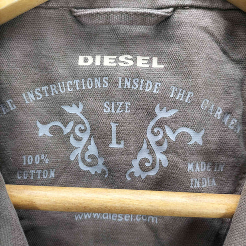 ディーゼル DIESEL AN3ENB 裏地総柄 袖ロゴパッチ ステッチ デザイン コットン 1B テーラード ジャケット Y2K メンズ import:L