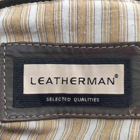 LEATHERMAN 裏地ストライプ 羊革 ラムレザー A-2 型 フライト ジャケット メンズ 52