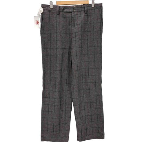 ギャップ Gap 00S 紺タグ OLD 混紡 ウール チェック ノータック ワイド トラウザー スラックス パンツ メンズ 36/34