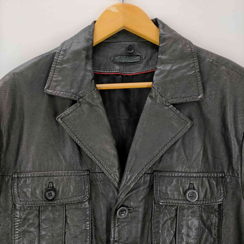 Kiabi Casual 裏地キルティング リアルレザー 本革 チェスター カーコート ジャケット メンズ import:XL