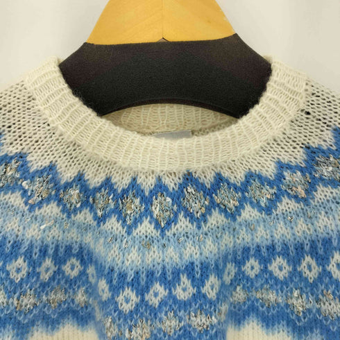 Handknitted in Denmark デンマーク製 モヘア混ノルディックニット レディース