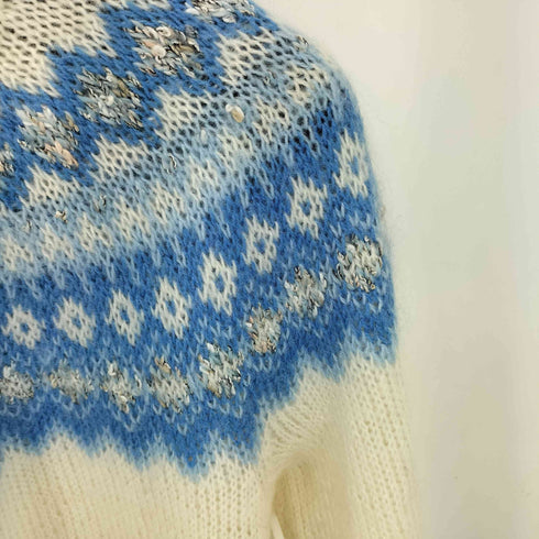 Handknitted in Denmark デンマーク製 モヘア混ノルディックニット レディース