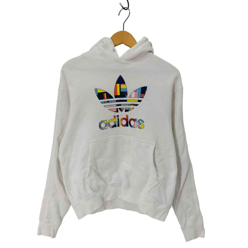 アディダスオリジナルス adidas Originals PRIDE FLAG FILL HOODIE トレフォイルプルオーバーパーカー レディース import:L