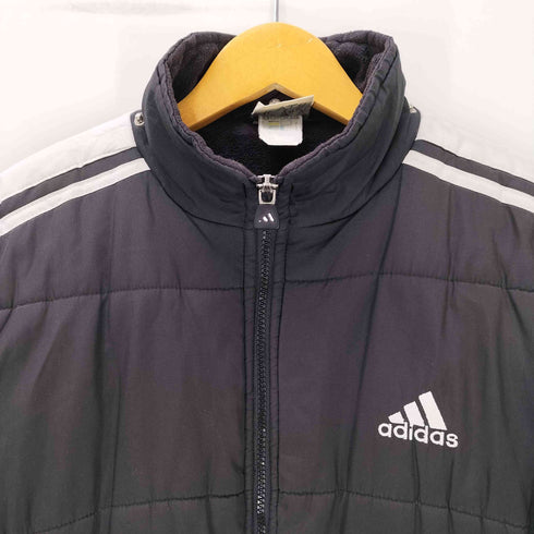 アディダス adidas 90-00S 刺繍タグ 万国旗 パフォーマンス ロゴ 裏地フリース 3ストライプ 中綿 パディング ウォームアップ ジャケット ブルゾン メンズ