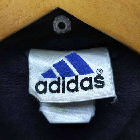 アディダス adidas 90-00S 刺繍タグ 万国旗 パフォーマンス ロゴ 裏地フリース 3ストライプ 中綿 パディング ウォームアップ ジャケット ブルゾン メンズ