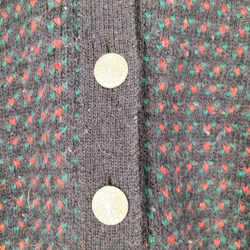 エルエルビーン L.L.Bean 80S ノルウェー製 バーズアイ ニットカーディガン レディース import:L