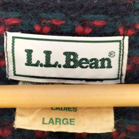 エルエルビーン L.L.Bean 80S ノルウェー製 バーズアイ ニットカーディガン レディース import:L