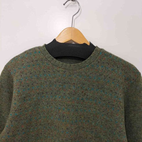 Glencroft of Scotland 90s ドット柄 スコットランド製 バーズアイ ウールニット メンズ JPN:L