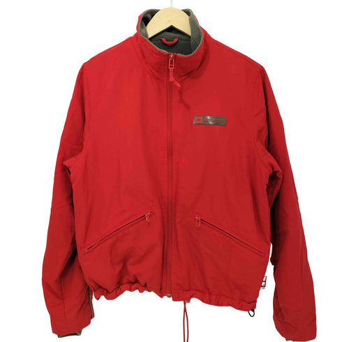 ポロジーンズカンパニーラルフローレン POLO JEANS COMPANY RALPH LAUREN 90s 裏地フリース 裾ドローコード ロゴパッチ ジップアップ ナイロンジャケット メンズ import:S