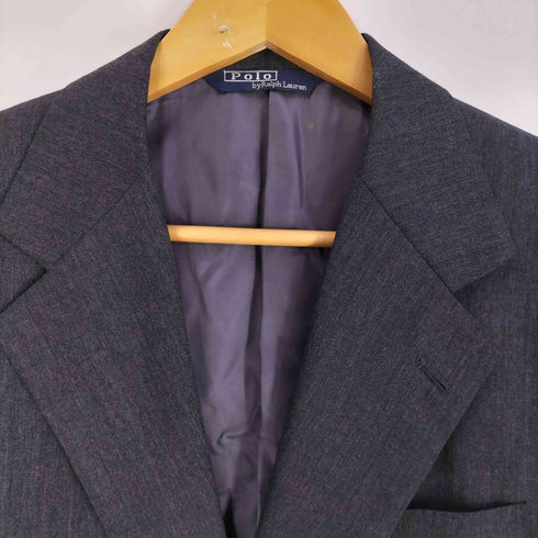 ポロバイラルフローレン Polo by RALPH LAUREN ウール 2B シングルブレスト テーラードジャケット ウール 2タック センタープレス ダブル スラックスパンツ メンズ C92-W80-T170