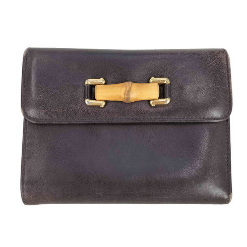 グッチ GUCCI バンブー レザー 3折り財布 レディース
