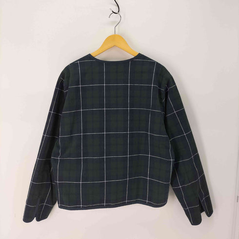 ネストローブコンフェクト nest Robe CONFECT リネン コットン チェック ノーカラー ジャケット メンズ JPN:4