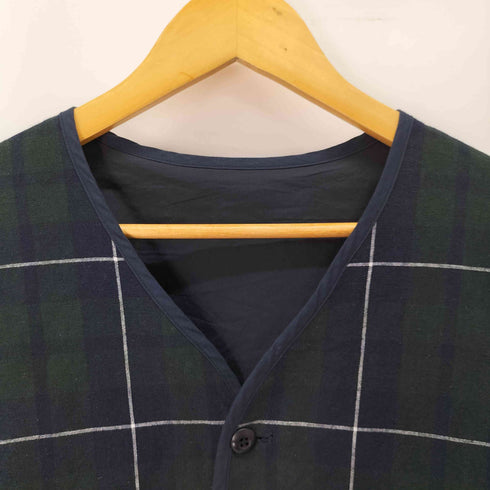 ネストローブコンフェクト nest Robe CONFECT リネン コットン チェック ノーカラー ジャケット メンズ JPN:4