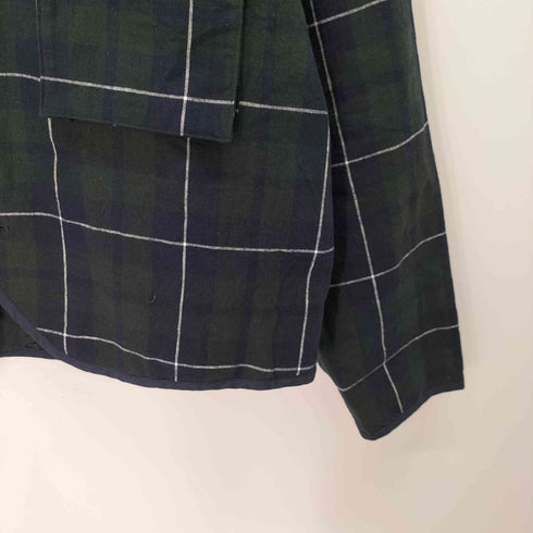 ネストローブコンフェクト nest Robe CONFECT リネン コットン チェック ノーカラー ジャケット メンズ JPN:4