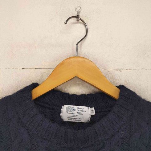 ケリーウーレンミルズ kerry woollen mills アランケーブルクルーネックセーター メンズ US:38