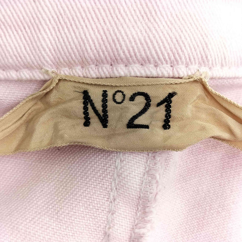 ヌメロヴェントゥーノ N°21 イタリア製 リップス デザイン サイドジップ テーパードパンツ レディース 38