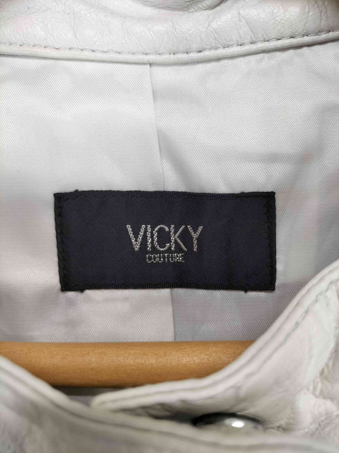 ビッキー VICKY pig leather ピッグレザーシングルライダースジャケット レディース 1