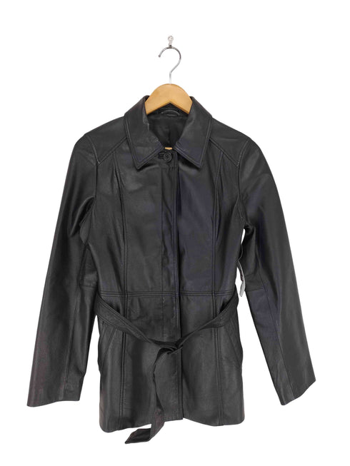 コムサイズム COMME CA ISM pig leather ピッグレザー比翼ステンカラーコート レディース